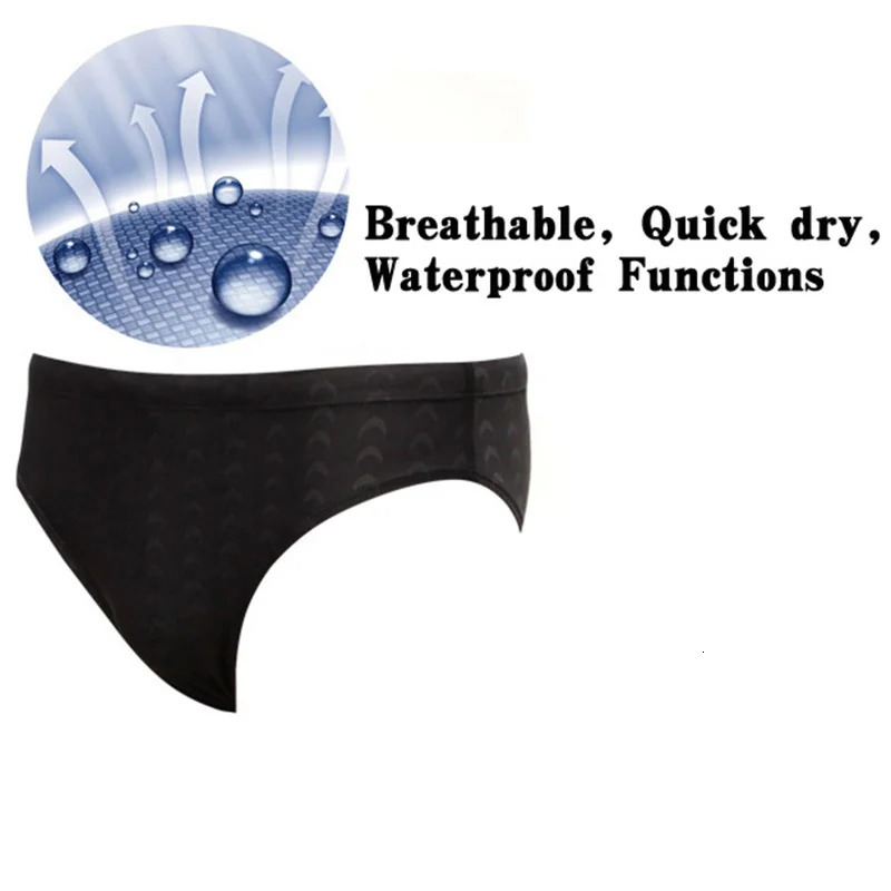 Mens Swimwear Black Breathable Quick Dry Swim Trunks Male Simple end Fashion Stretch Swimsuits Bathing Suits Surfing Wear 250220