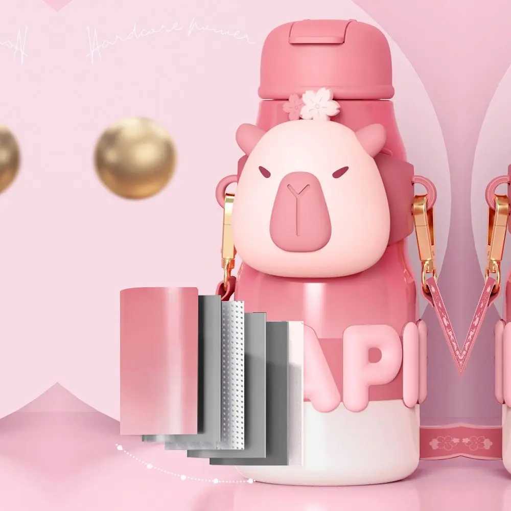 Large Capacity Capybara Bottle Stainless Steel Water Bottle Insulated Cup for Bara Panda Vacuum Flasks Cartoon Thermal MugT250220