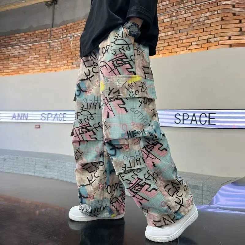 American Camouflage Fashion Spliced Multi-pocket Wide-leg Pants Men Y2k Gothpunk Street Hip-hop Loose Oversized Jeans Women X250220