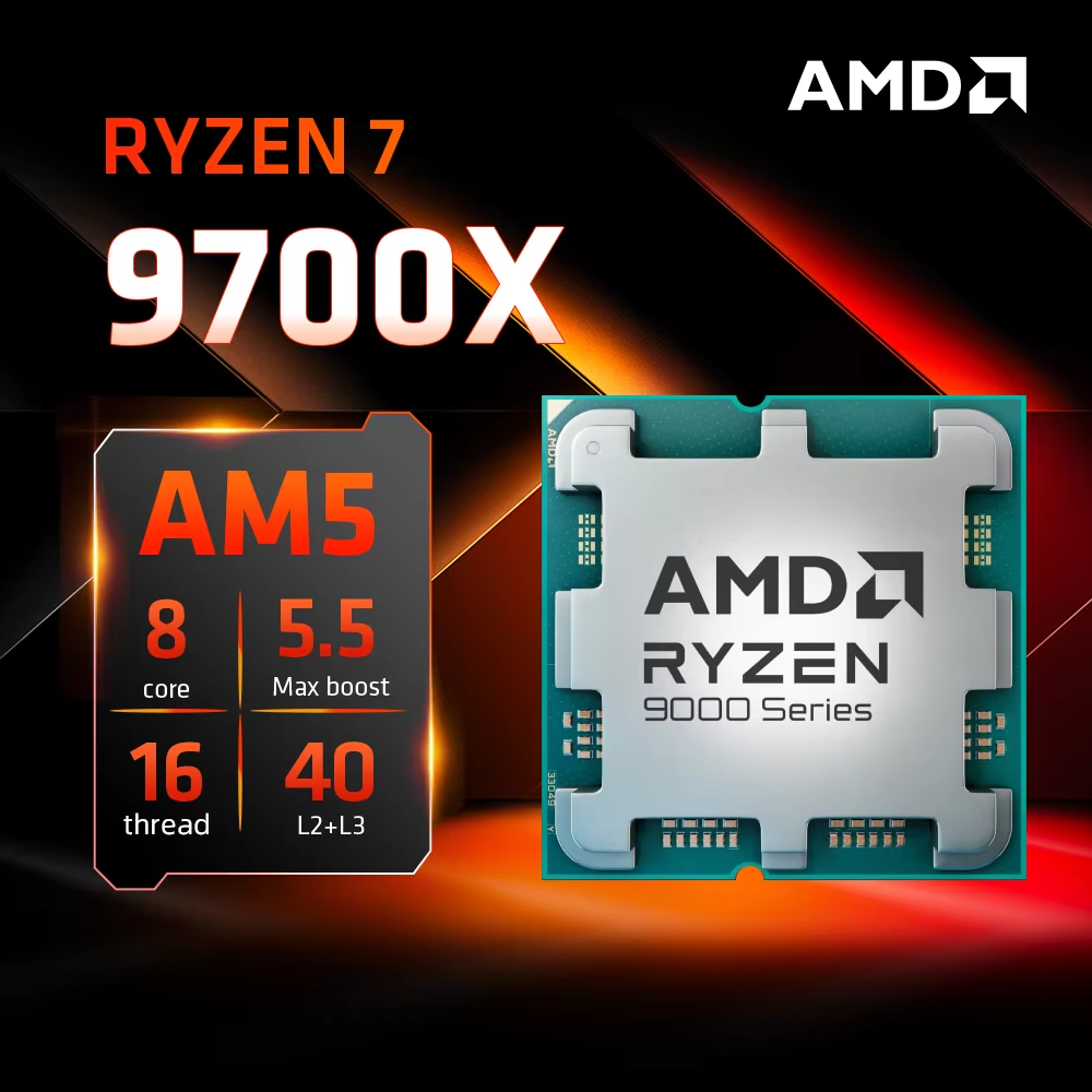 AMD Ryzen 7 9700X Brand New CPU 5.5GHz 8-Core 16-Thread 40MB Cache 4NM TDP 65W Socket AM5 Gaming Processor without Package