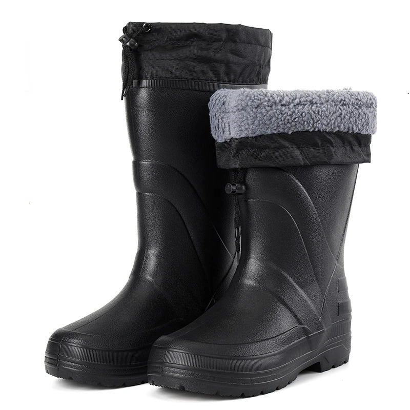 Men Rain Boots High Quality EVA Nonslip Platform Snow Winter Warm Waterproof Shoes Work 250219