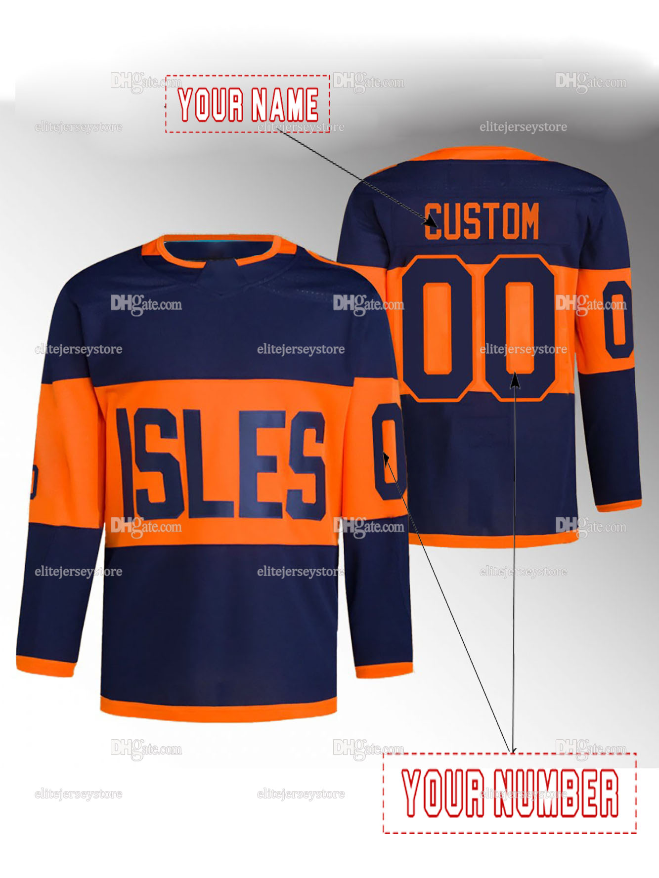 Personalized Custom Hockey Jersey Barzal Cizikas Horvat Nelson Lee Martin Dobson Sorokin Embroidered Letter Number Design