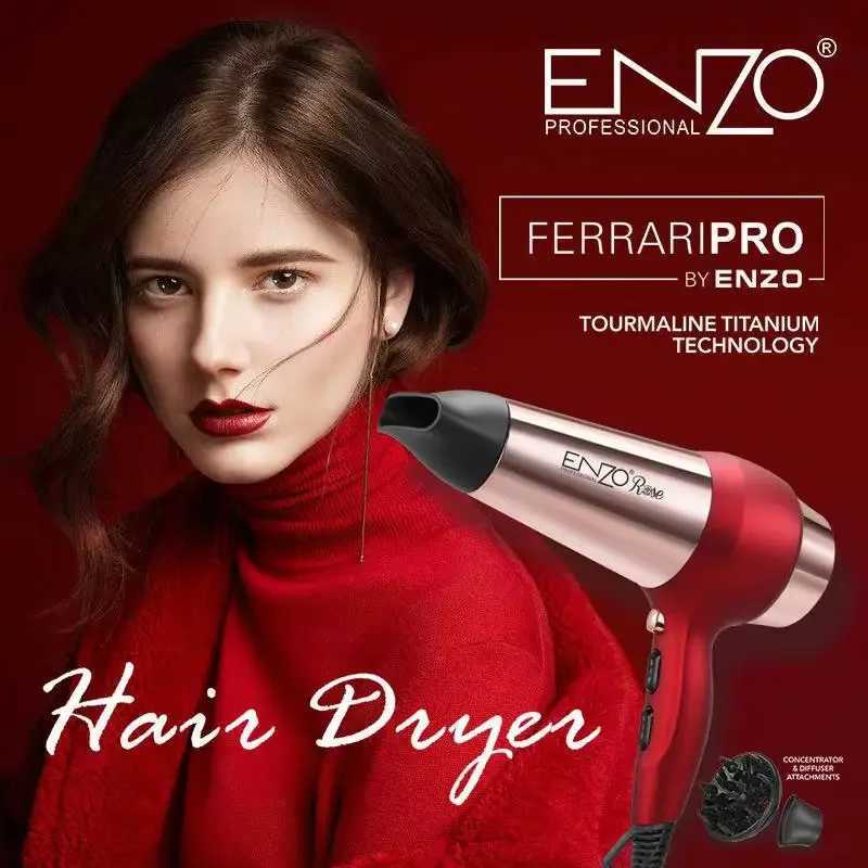 ENZO High Speed 8000RPM Blow Dryer Ionic Hair Dryer Negative Ions Fast Drying Cool Shut Button 2 Speed/3Heat Setting Extended W250220