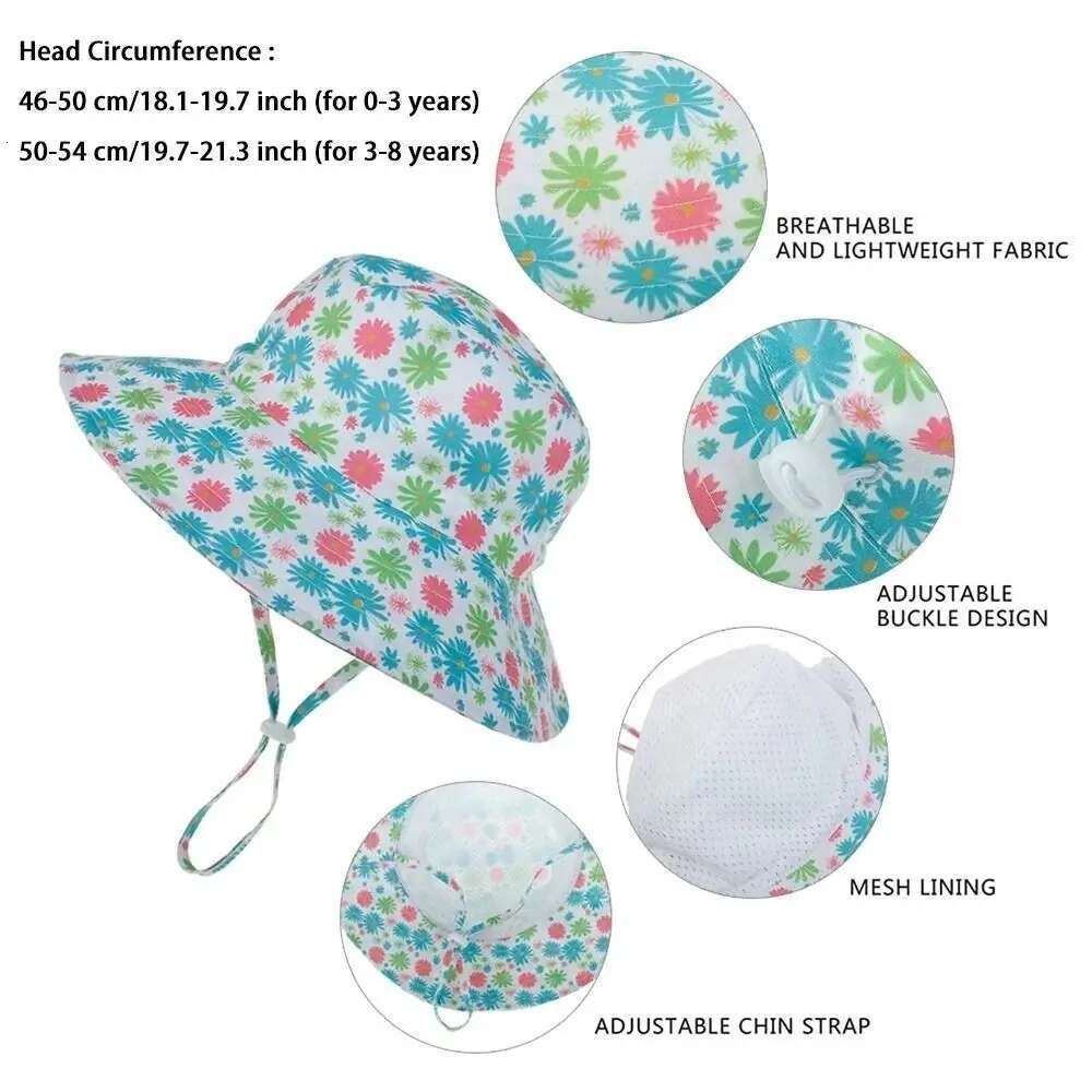 Ddmyshoesvip Summer Baby Sun Hat For Girls And Boys Outdoor Neck Ear Cover Anti UV Kids Beach Caps Bucket Cap Years