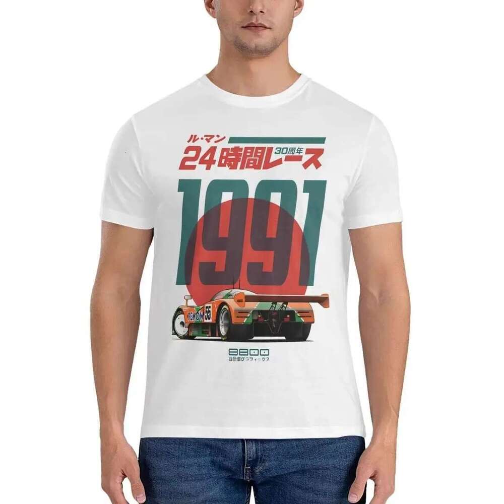 Men's and women's round neck short sleeve t-shirt, vintage, cotton, casual, Mazdaed 787B 30th