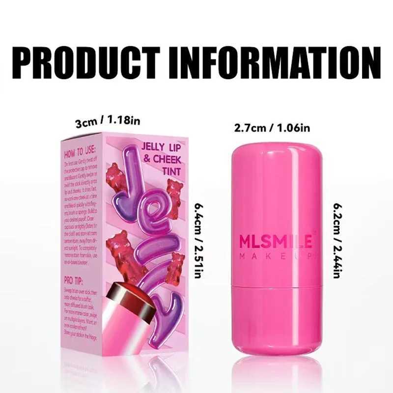 4 Color Jelly Lip Cheek Tint Stick Moisturizing Clear Brighten Lipgloss Lipstick Lasting Tinted B Cream Matte Contour MakeupW250220