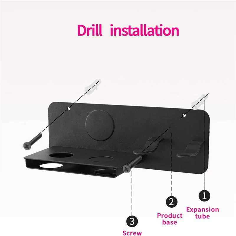 Popular Hair Dryer Holder Wall Mounted Bathroom Blow Dryer Holder Storage Rack for Hair Dryer W250220