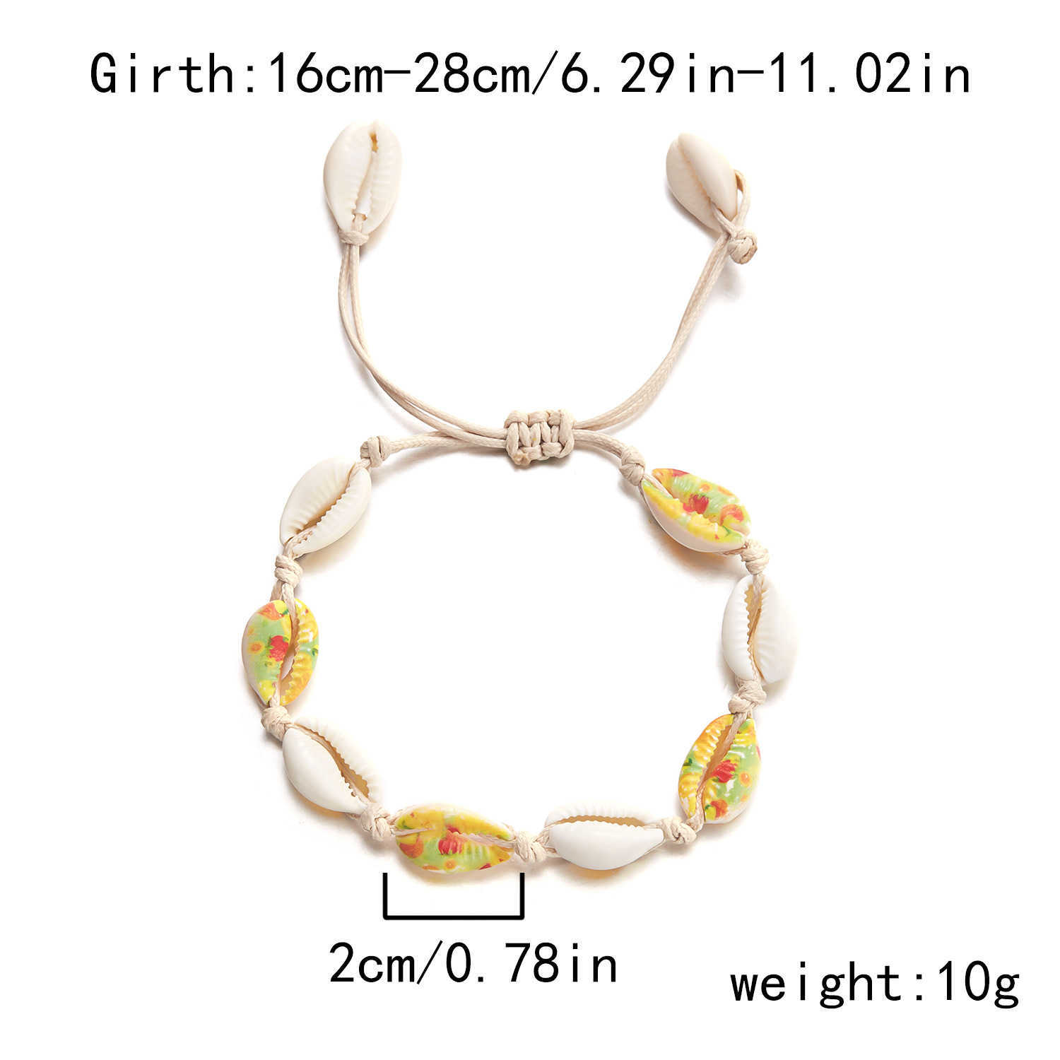 Charm Bracelets New Beach Shell Bracelet Versatile Devils Eye Pattern Sea Star Shell Handmade Weaving Bracelet H25220