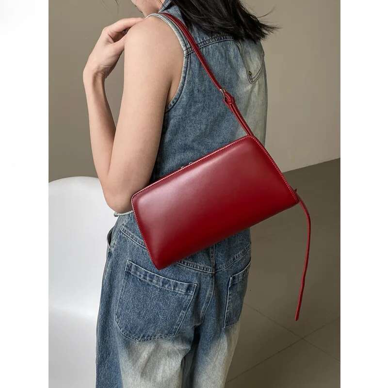 2024 Genuine Leather Women Small Square Bag Commute Handbags High Quality Ladies Solid Color Shoulder Messenger Bags Apricot