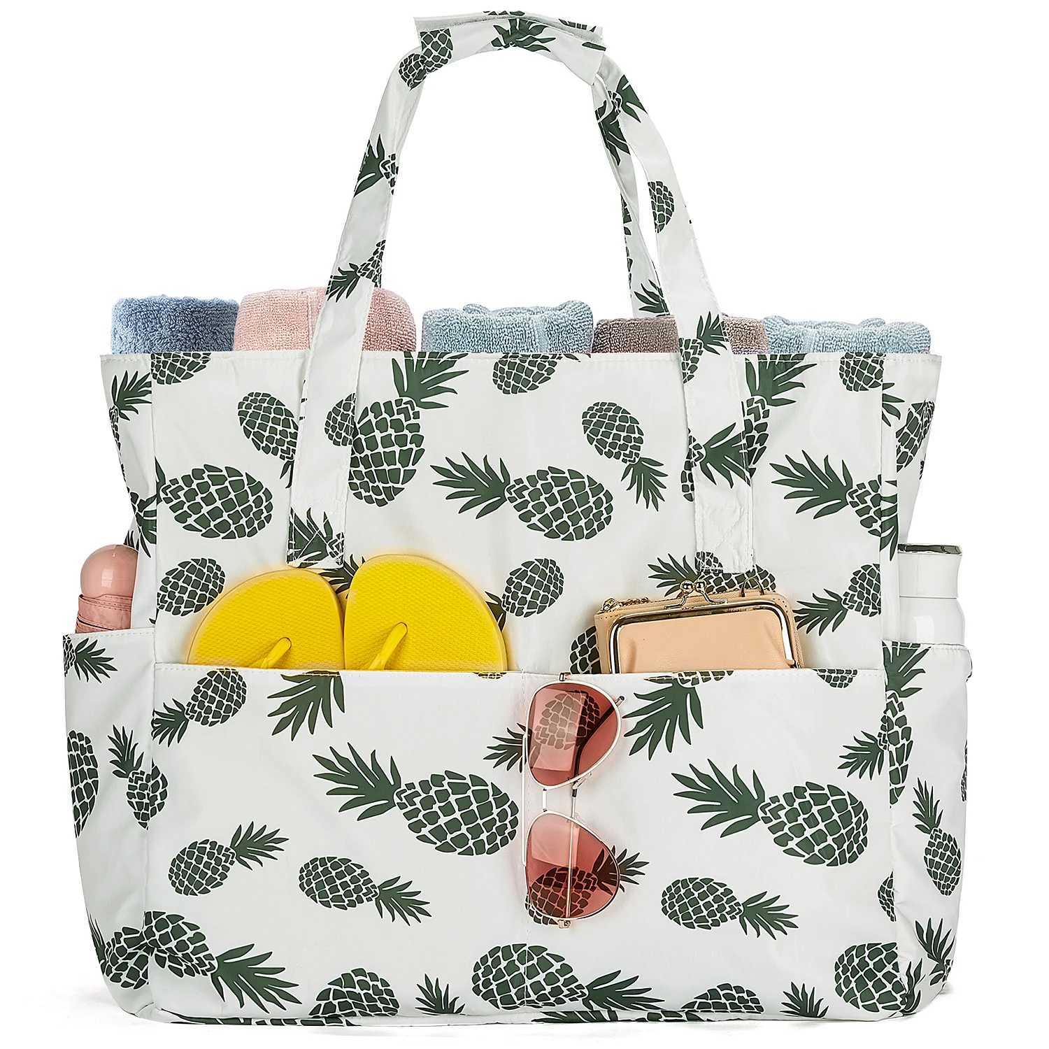 Waterproof Beach Pool Bags Tote for Women Ladies Large Gym Tote Carry On Bag With Wet Compartment Travel Storage Bag Fashion Z250219