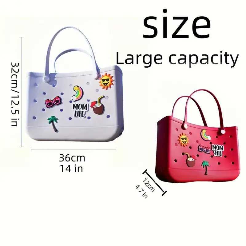 Summer beach bag rubber handbag sundries storage handbag outdoor travel beach swimming bag solid color waterproof bag Z250219