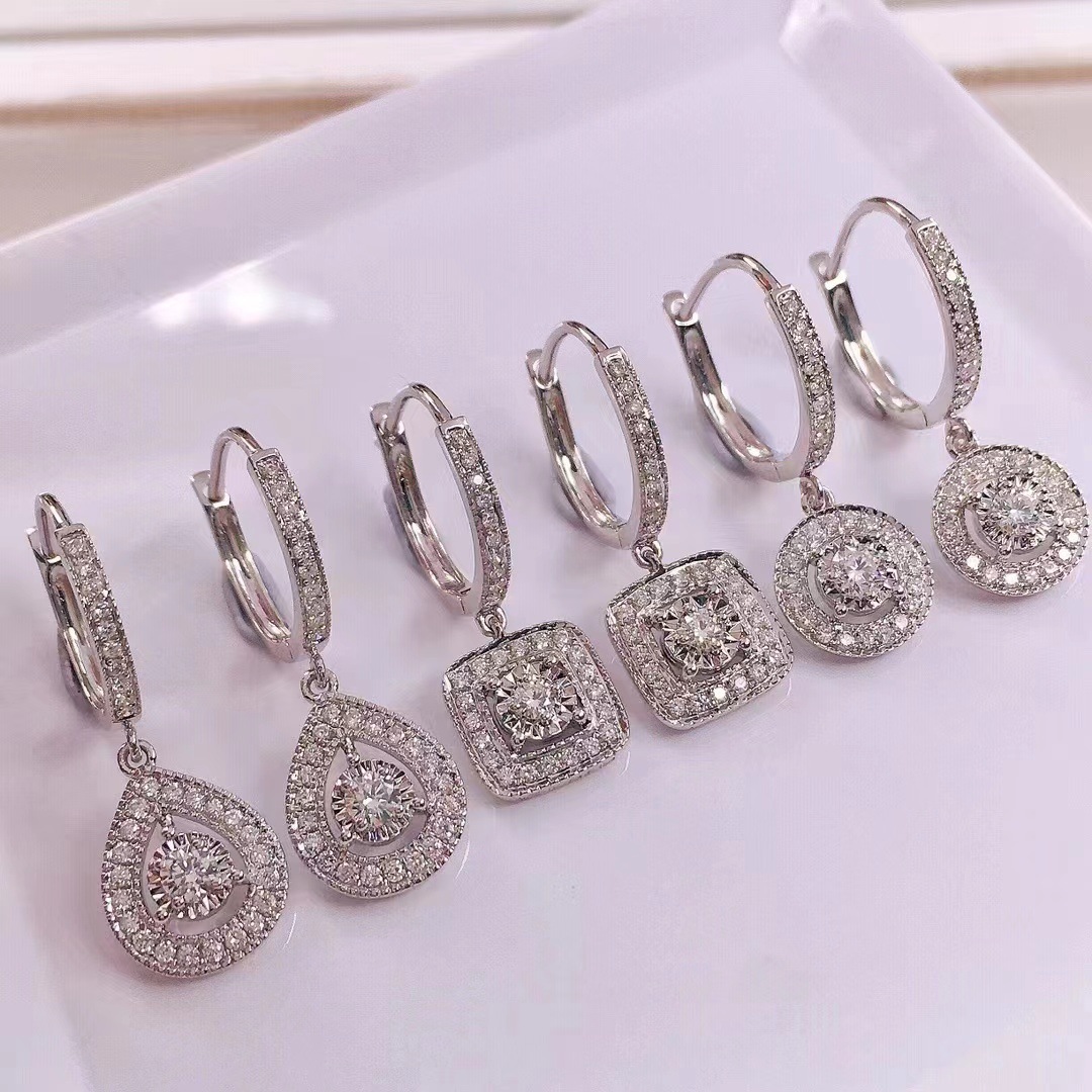 2025 Ins Sparkling Handmade Dangle Earrings Luxury Jewelry 925 Sterling Silver Round Cut Lab Moissanite Diamond Party Women Weedding Water Drop Earrin