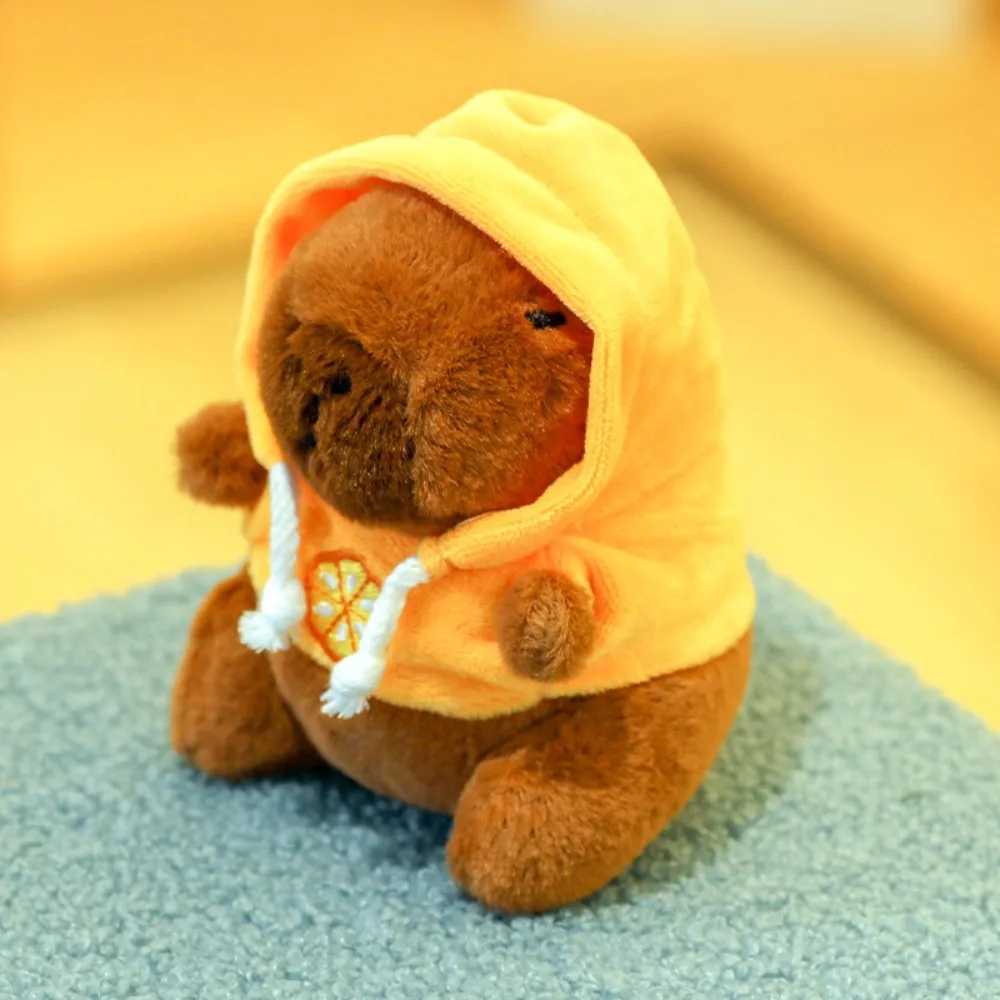 Cute Capybara Plush Toy Keychain Hoodie Small Size Simulation Doll Stuffed Animals Anime Fluffty Toy Plush Pendant Birthday Gift W250219