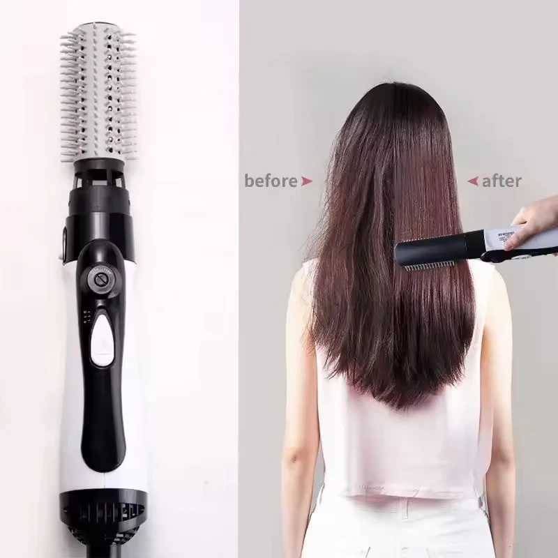 Hair dryer and hot air brush professional anionic ceramic container lightweight one-step hair blowing and styling tool W250220