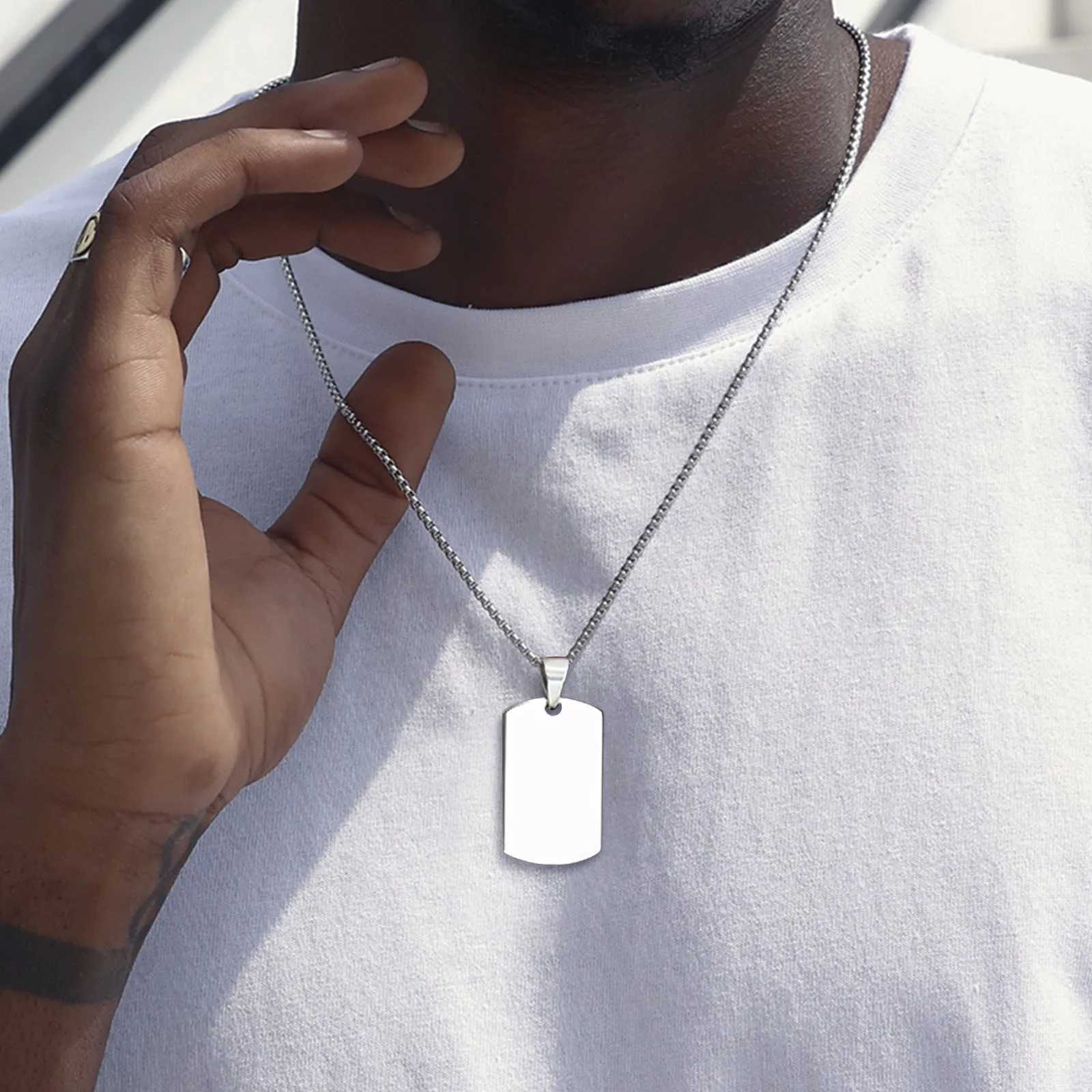 Men Dog Tag Urn NecklaceStainl Steel Ashes Cremation Urn Pendant Necklaces with FunnelCommemorative Jewelry GiftsXJ250219
