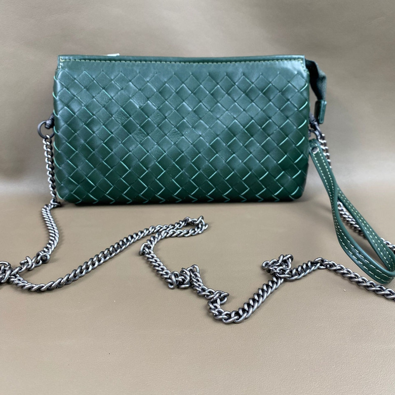 Mobile Phone Crossbody Lightweight Soft Leather, Small Capacity Chain Woven Women's Bag, Long Handbag, Fashionable