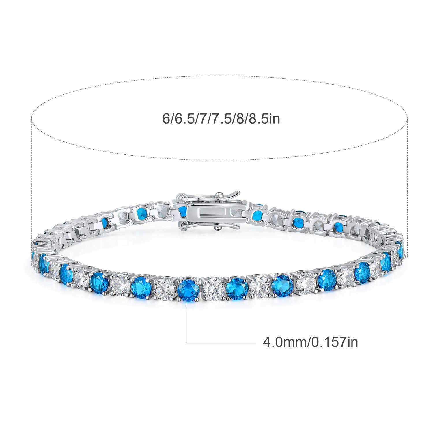 Charm Bracelets 4mm Round Zircon Bazi Buckle Tennis Copper Bracelet Fashion Design New Style H25220