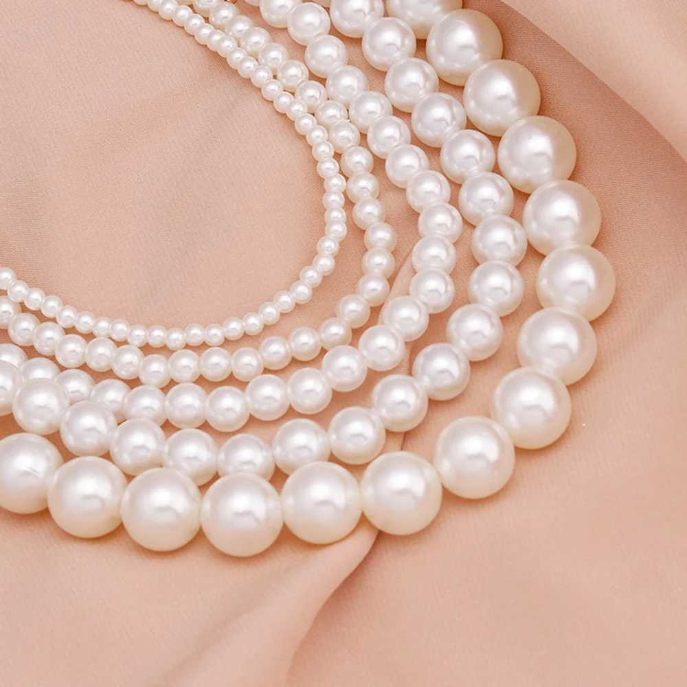 New Tren Imitation Pearl Necklace Men Temperament Simple Handmade Strand Bead Necklace For Women Jewelry Gift Pearl NecklaceXJ250219