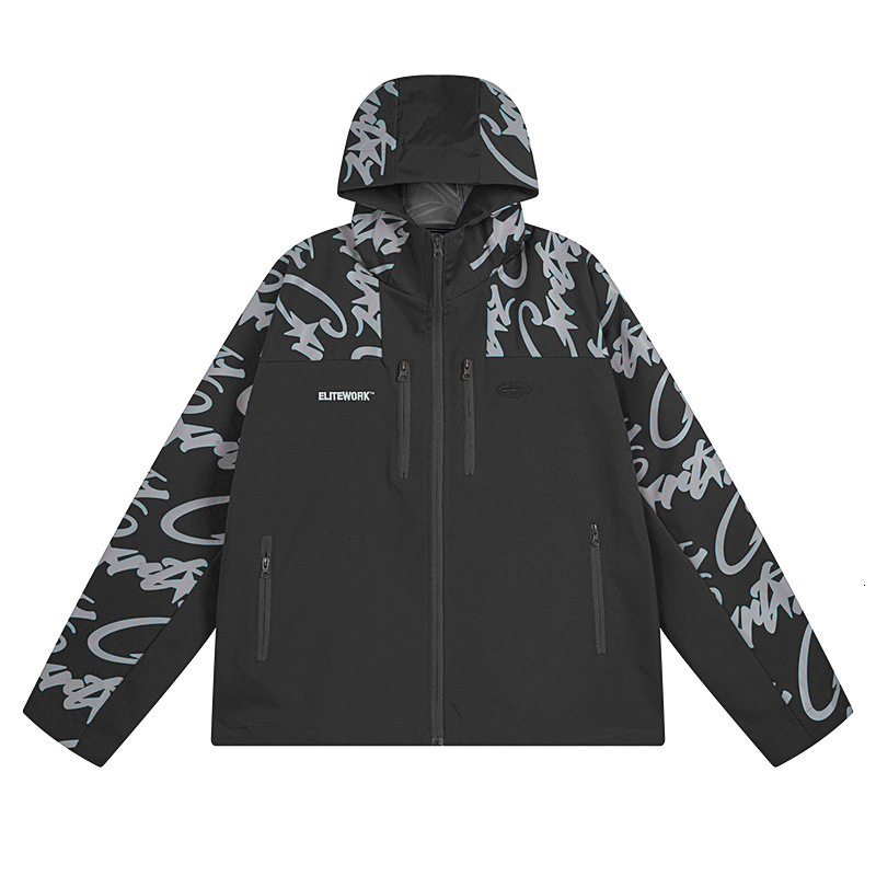 25 Trendy Devil's Island Full Print Letter Embroidery Hoodie Jacket Men's And Women's High Street Pants Set