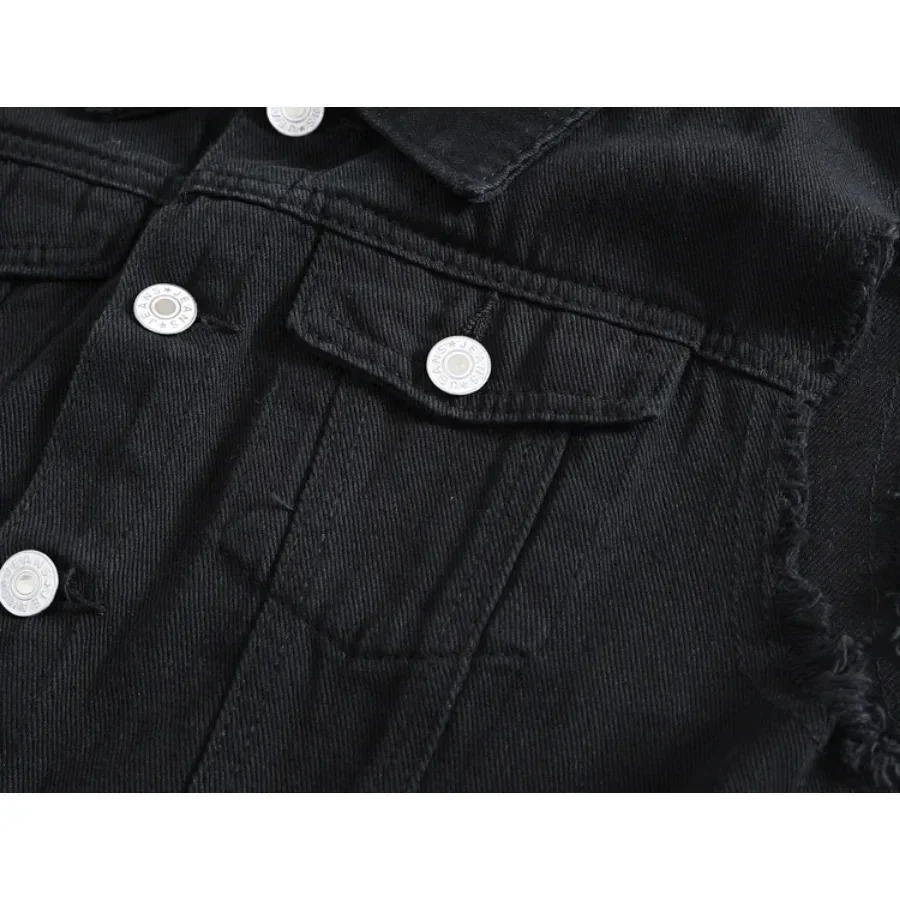 Mens Sleeveless Jeans Vest Black Denim Vest for Men Casual Cowboy Horse Clip Cowboy Vest Fashion Cowboy Tops 5XL 6XL 250219