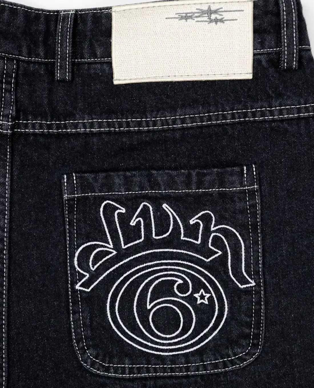 Harajuku niche design embroidered street style loose jeans for men and women wide-leg trendy retro casual straight trousers X250220