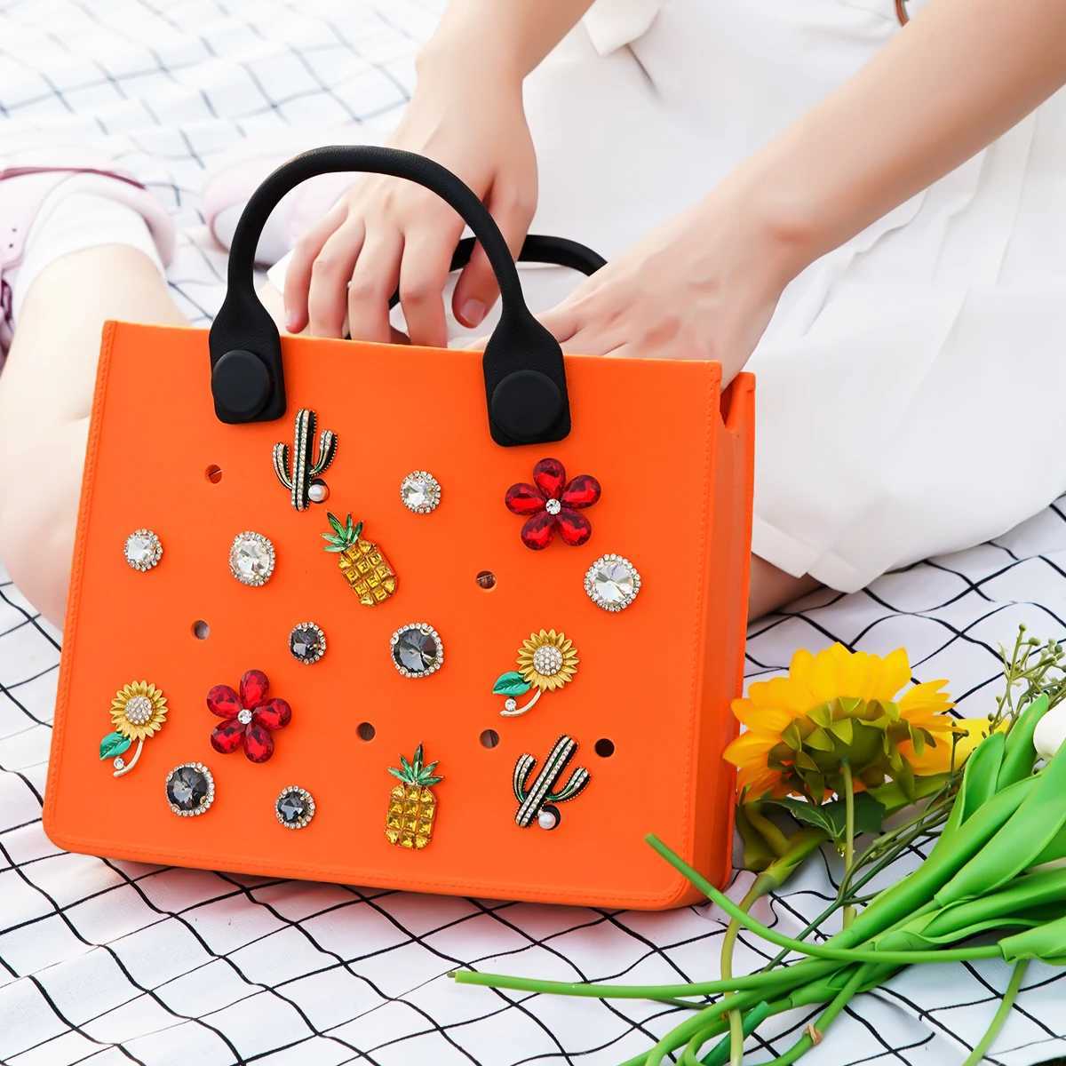 The Orange Guy NEW Casual Waterproof Travel Tote Bag Outdoor Beach Bags Women Fashion New EVA Punched Handbag Fit Charms Z250219