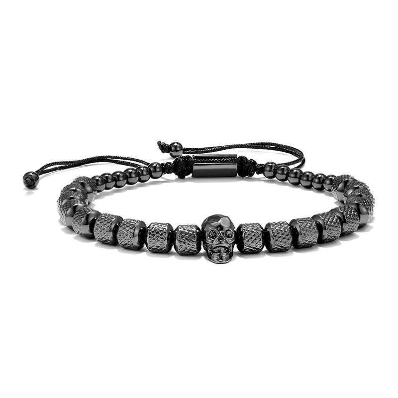 Charm Bracelets Versatile Stainless Steel Pineapple Bead Bracelet Zircon Skull Bead Bracelet Jewelry H25220