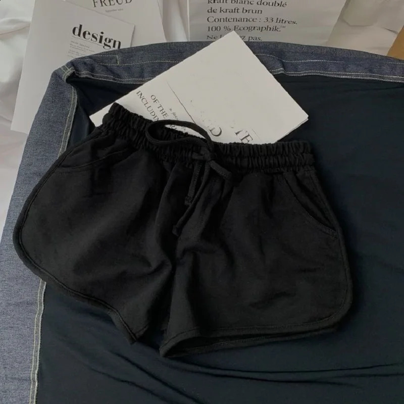 Summer Gray Shorts Women Fashion Ladies Elastic Waists Short Pants Casual Cotton Shorts Black Home Shorts For Female S-3XL 250217