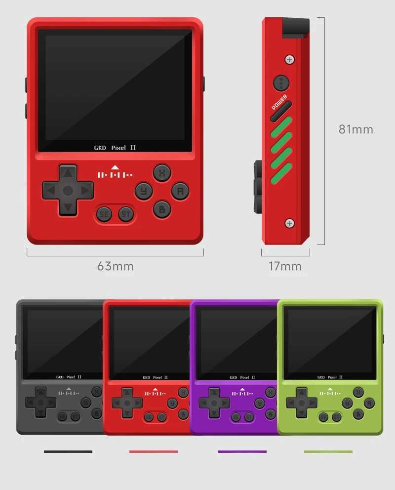 GKD Pixel 2 Retro Handheld Console Portable Mini Game Player 2.4 Inch IPS 640X480px Screen Rk3326s Nostalgia Metal Bodyc250220