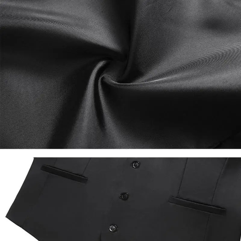 Black Solid Rayon Polyester Men Suit Vest Wedding Party Formal Gray Navy Business Blazer Slim Waistcoat Gilet M-6XL Plus Size 250219