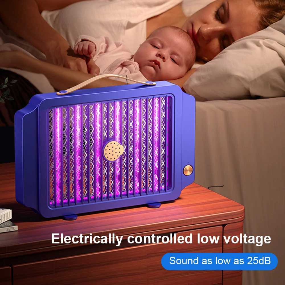Electric Insect Killer USB Rechargeable Grid Mosquito Trap 1200mAh Wall Mounted Fly Eliminator for Reducing Flying Insects M250220