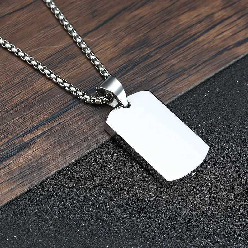 Men Dog Tag Urn NecklaceStainl Steel Ashes Cremation Urn Pendant Necklaces with FunnelCommemorative Jewelry GiftsXJ250219