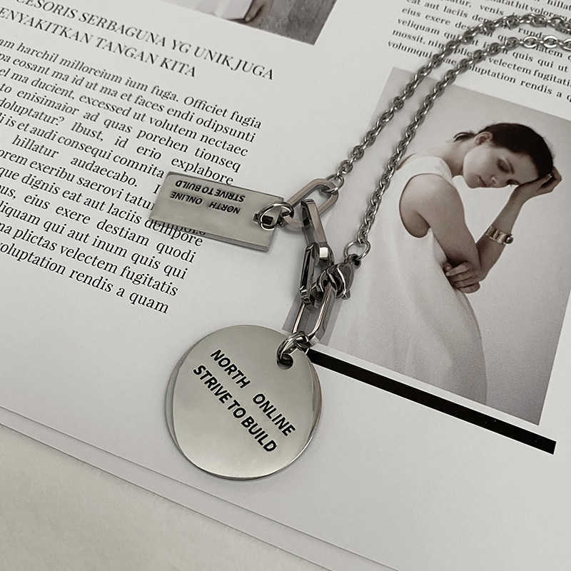Pendant Necklaces Fashion street Necklace mens and womens personality hip hop fashion brand sweater chain pendant versatile couple accessories H25219