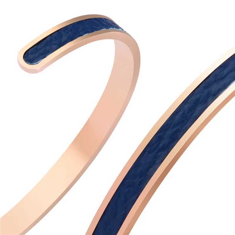 Minimalist Cuff Bangle For Men Black Man Bracelets On Hand Adjustable Stainl Steel PU Leather Men Fashion Jewelry Tren GiftXJ250219