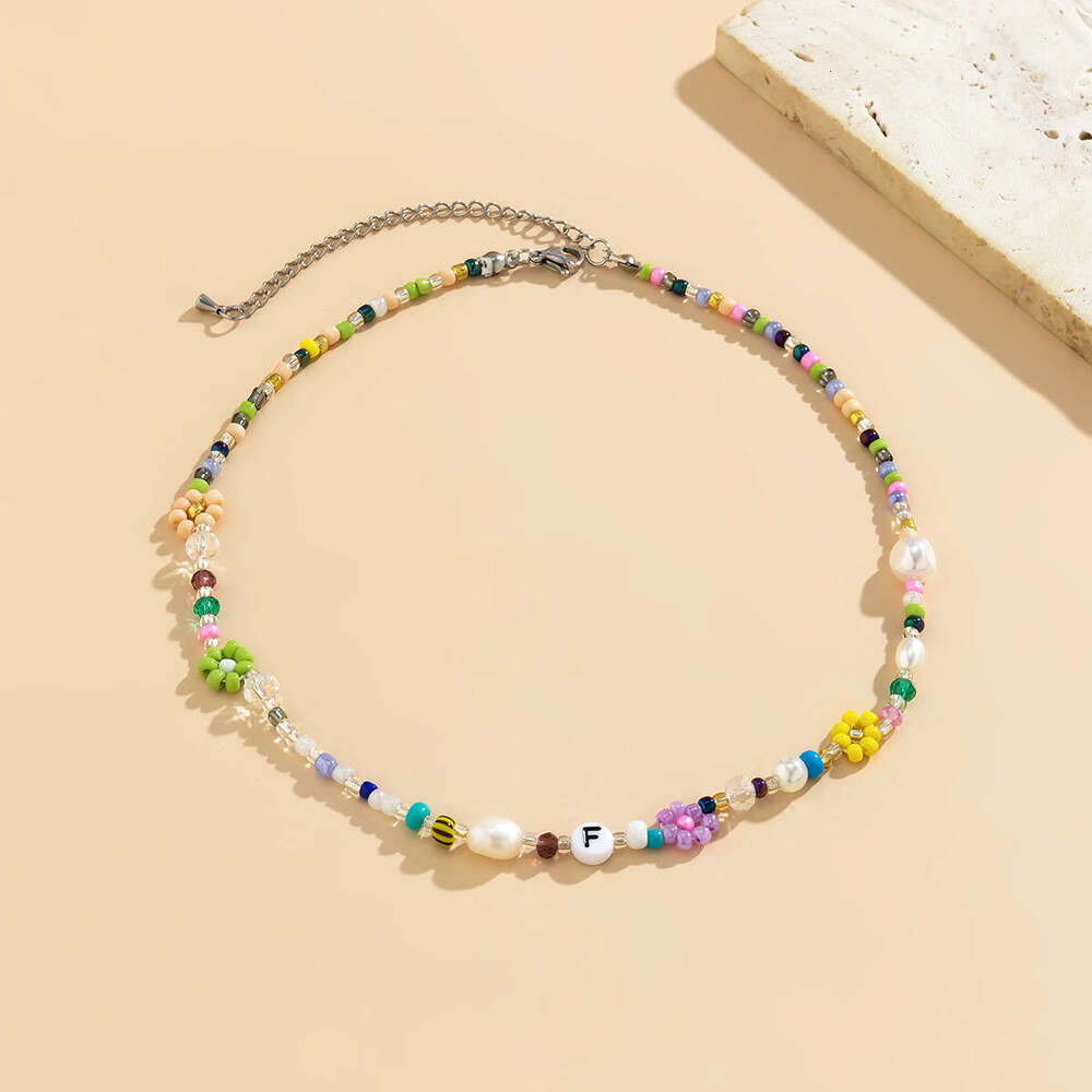 Jewelry Sweet Beaded Collar Chain wer Handmade Choker Rice Bead Necklace Versatile for Women