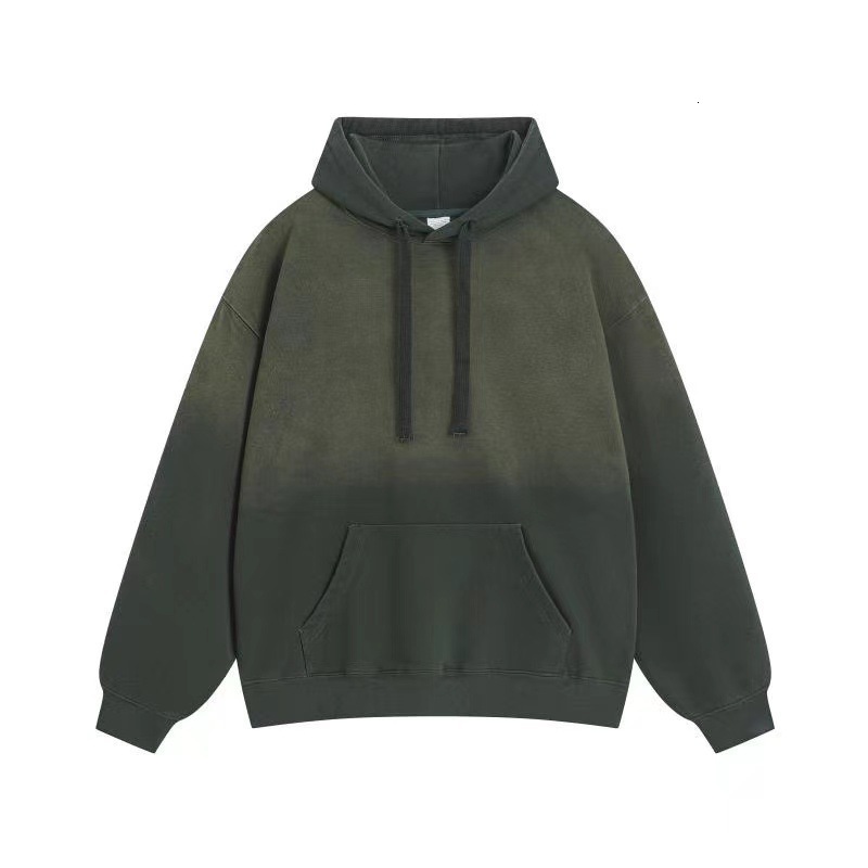American style high street AC vintage autumn and winter new hooded sweatshirt with hanging dyed frayed letters 1996 washed loose fit men 240819