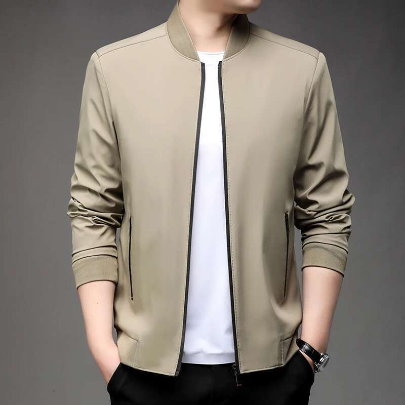 2024 High Quality Fashion Beautiful Spring Baseball Neck Business Casual Jacket Men American Spring Coat Dad Jacket M-5XL