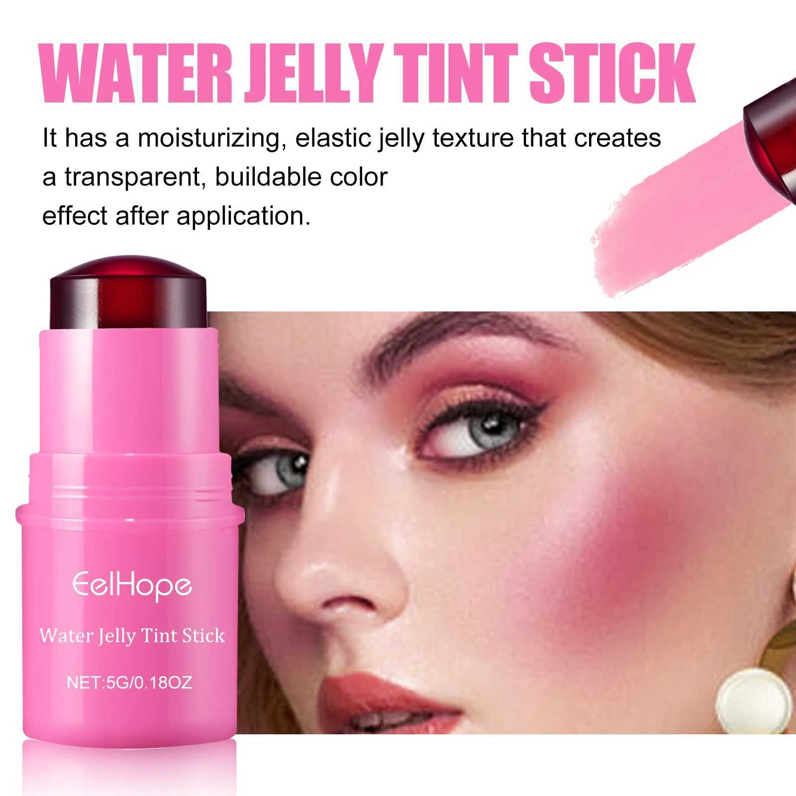 EELHOE 3-in-1 Cheek and Lip Moisturizing B-shaped Eye Cream Cheek and Lip Gloss Cream Fruit Jelly Matte Contour MakeupW250220