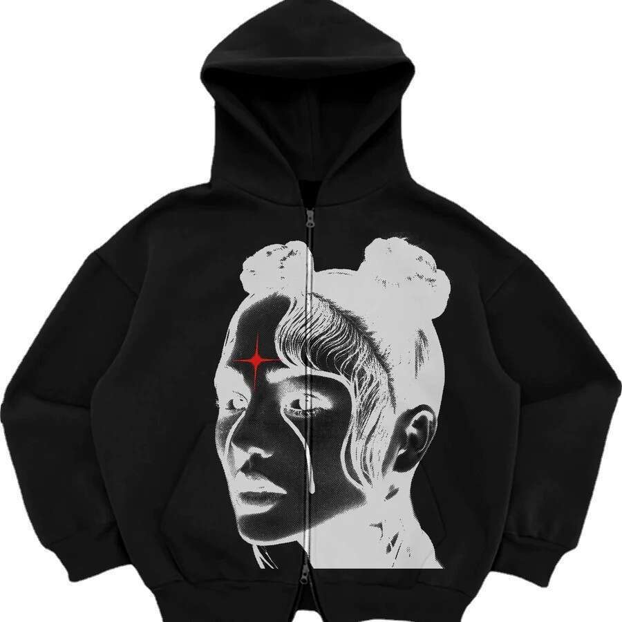 Autumn Must-Have: Y2K Women's Loose Pocket Hoodie Zipper Cardigan Street Style Coat