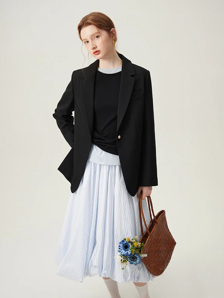FSLE Korean Style Temperament Suit Jacket for Women Spring n Professional Formal Blazer Coats Female 24FS11069 250213