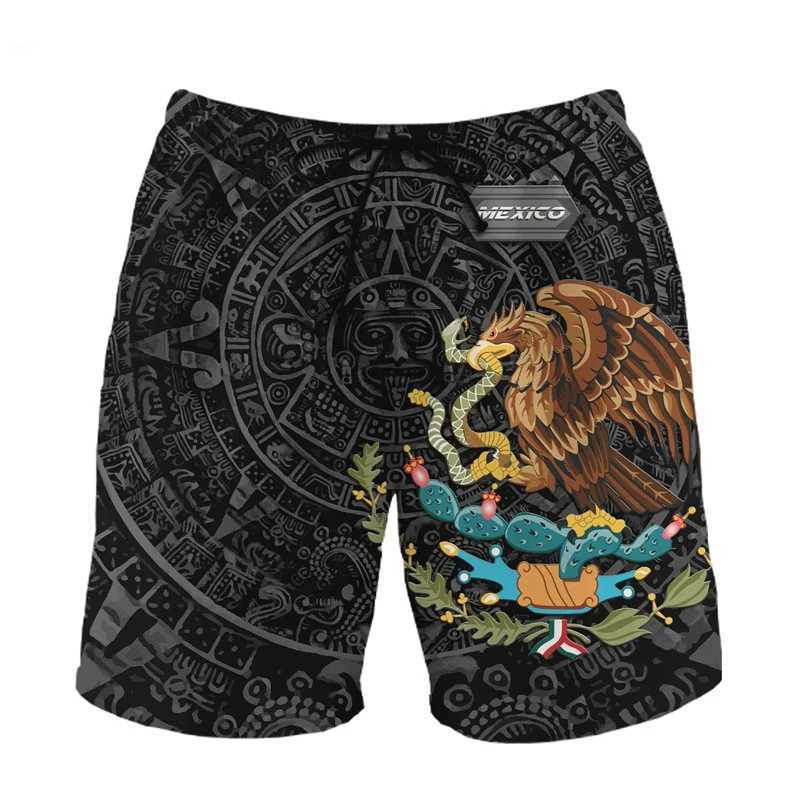 Fashionable Mens Beach Pants 3D Print Mexican Pattern Shorts Summer Quick Dry Material Fitness Casual Sports Mens Beachwear X250220