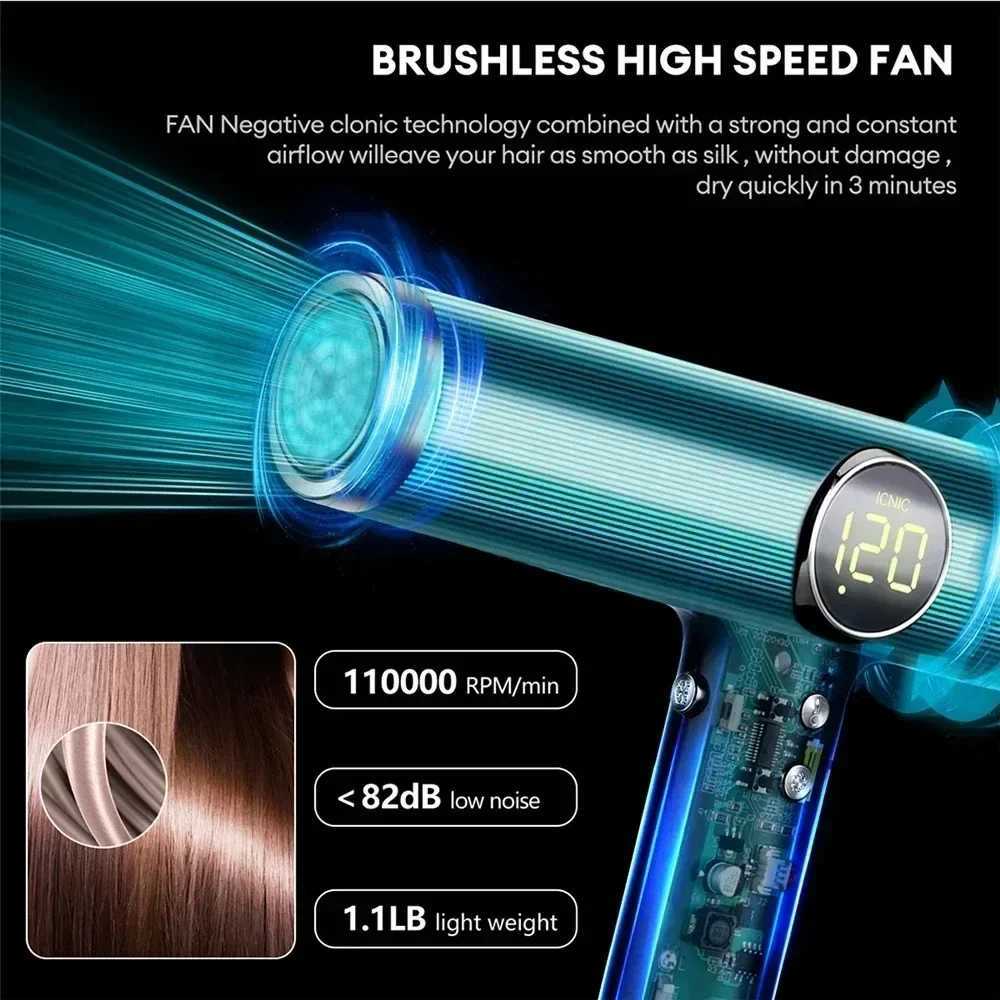 Professional 800W High Power Brushless Salon/Barber Blow Dryer Motor High Speed Hair Care Hair Dryer Hair Machine W250220