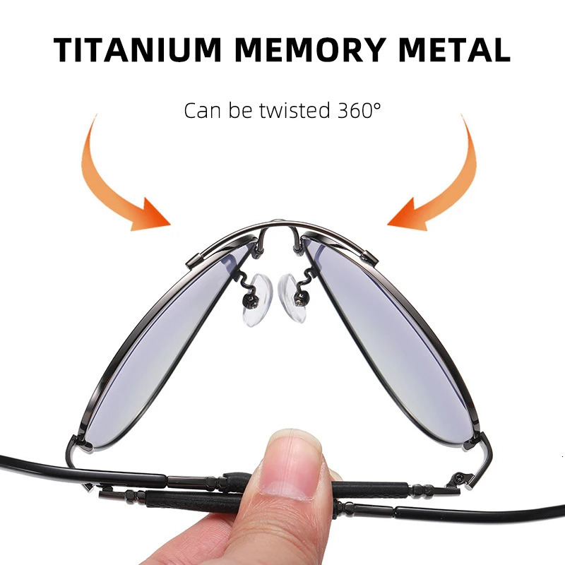 CLLOIO Alloy Sunglasses Polarized Mens Sun Glasses Women Fashion Pilot Gradient Eyewear Pochromic Oculos De Sol 250214