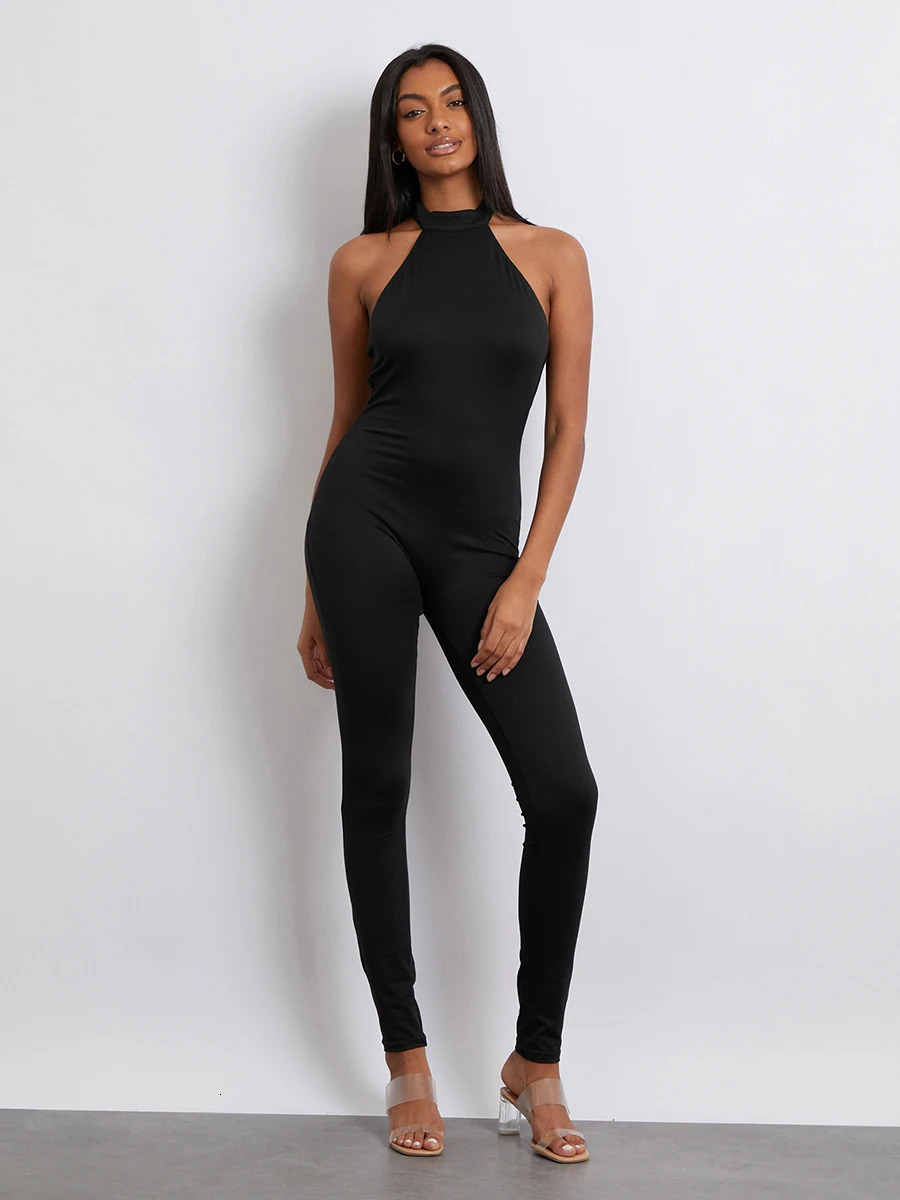 Elegant Off-Shoulder Ruffle Jumpsuit Sleeveless V-Neck Solid Color Wide Leg Romper for Women Evening Party Clubwear 250220