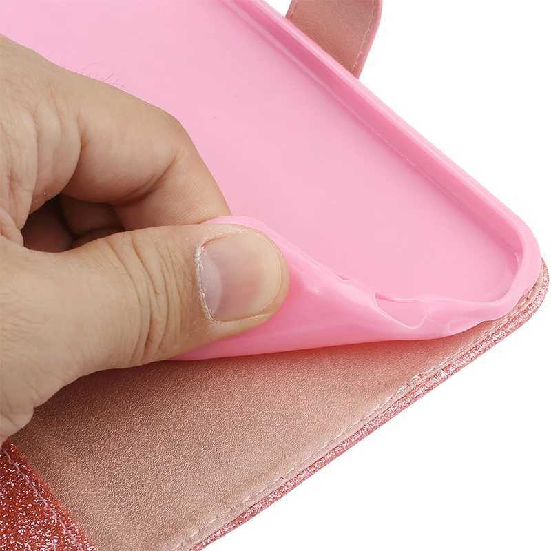 For IPhone 16 15 14 Plus 13 12 11 Pro MAX MINI X XR XS Wallet Case Glitter 7 8 Plus Clamshell High-end Mobile Phone Case Z250220