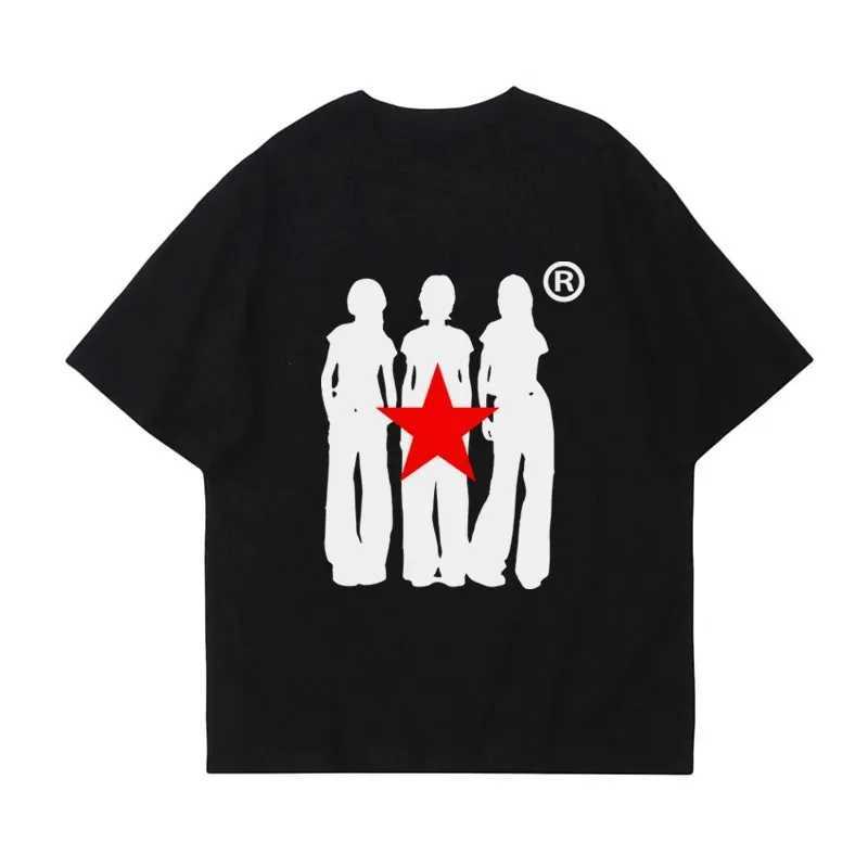 T-shirts Y2K Womens Cotton T-Shirt Street Harajuku Aesthetic Flat Print Casual Short Sleeve T-Shirt Vintage Hiphop Loose Top Punk Goth H250220