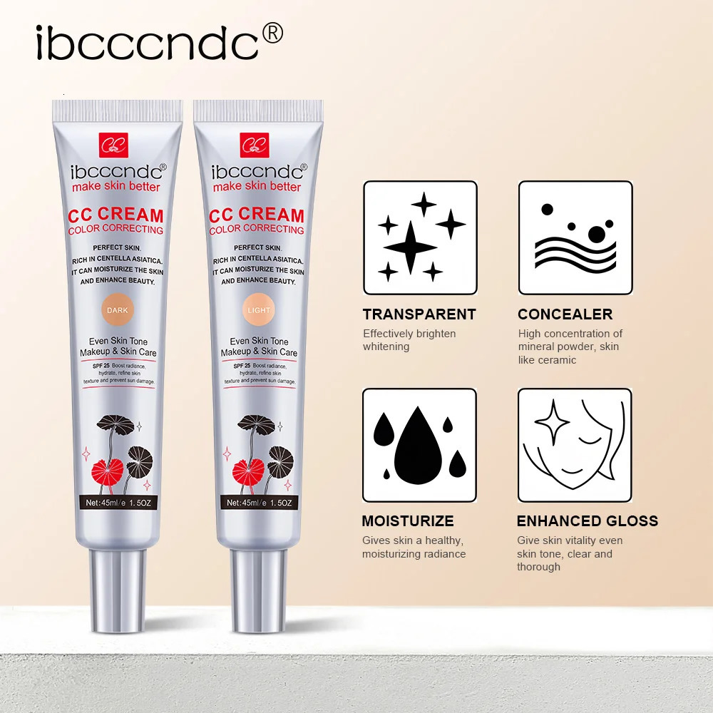 45ml color correction CC cream Centella Asiatica repair BB natural concealer whitening liquid basic cosmetics 250217