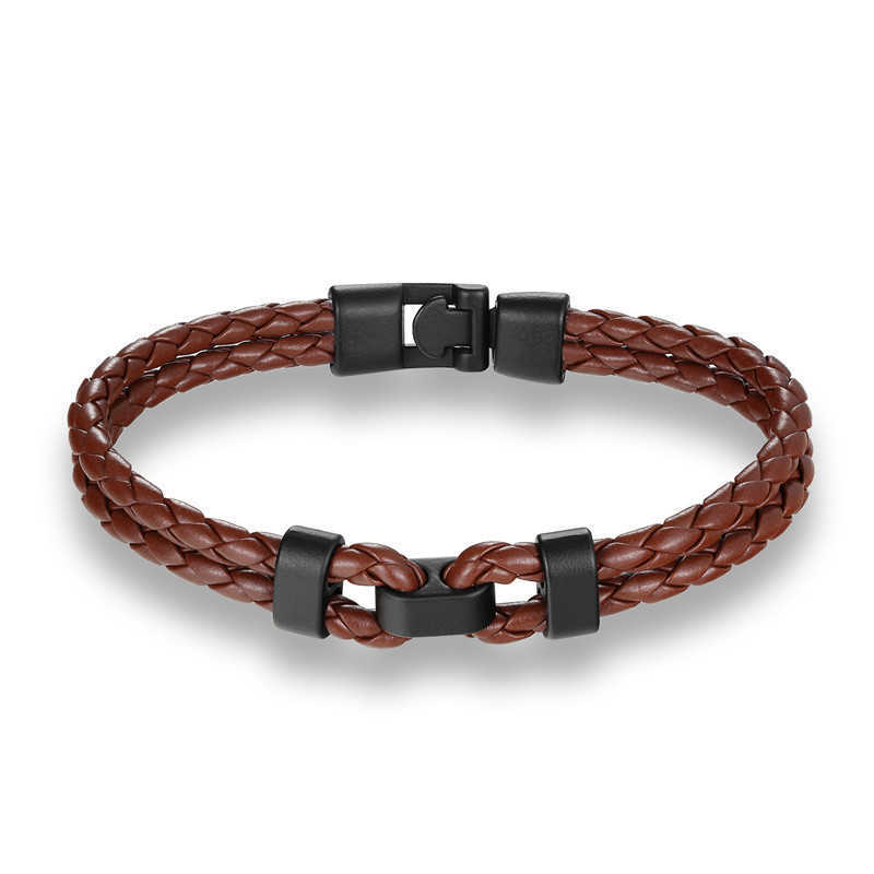 Charm Bracelets Popular woven leather rope bracelet simple leather bracelet H25220