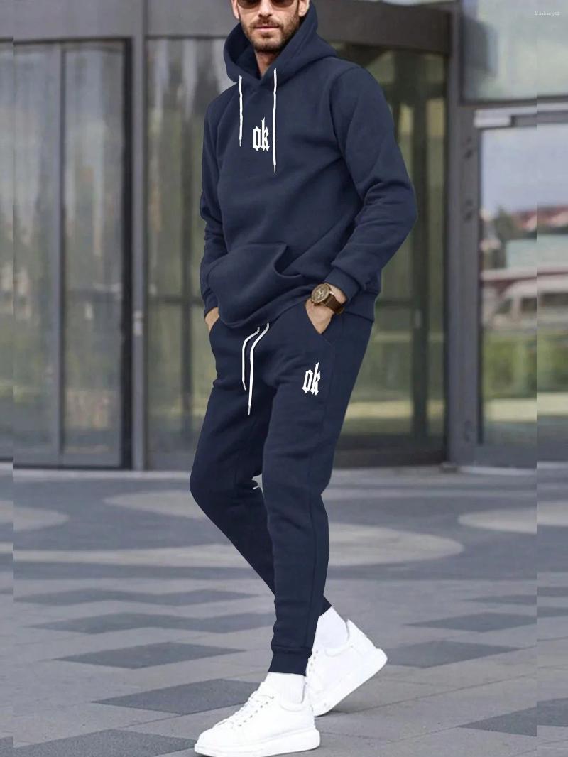 Men's Tracksuits Autumn Winter Two Piece Set For Men Drawstring Women's Tracksuit Hooded Suit Casual Pullover Fashion Daily