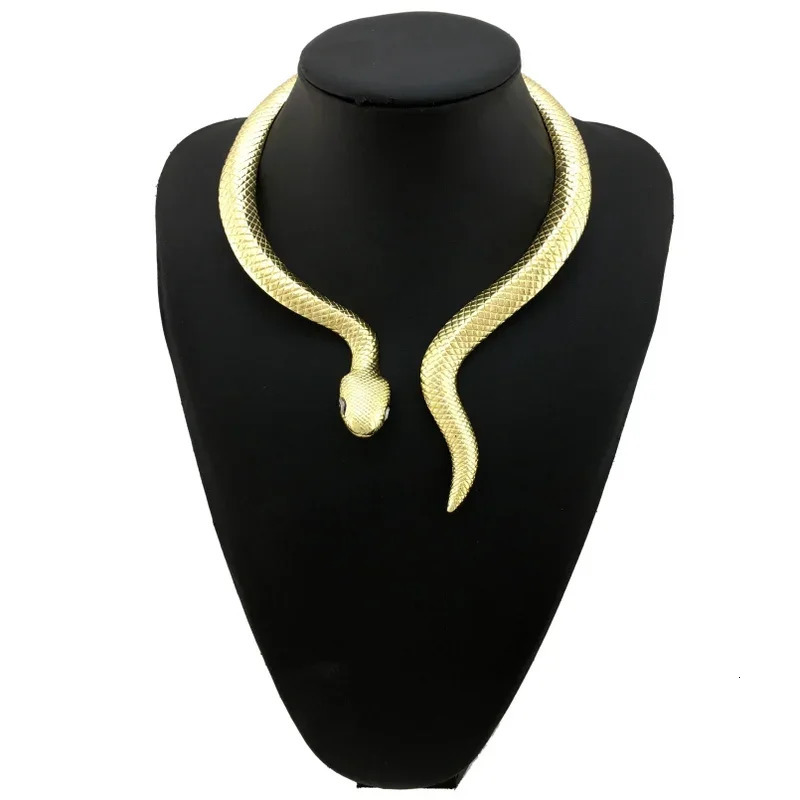 TUES Snake With Alloy Curved Bar Neck Collar Choker Necklace For Women Pearl Necklace Fashion Jewelry 250220